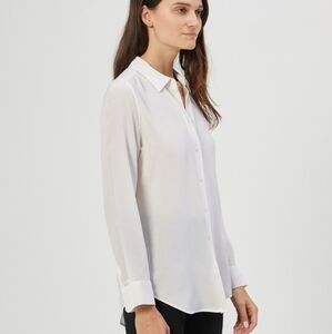 Equipment Womens Blouse 100% Silk Shirt in White Size L